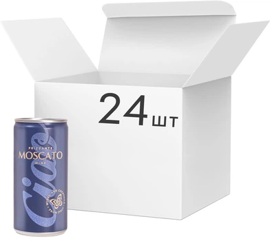 Упаковка вина газованого Ciao Moscato Frizzante IGT Rubicone біле солодке 8% 0.2 л х 24 шт (18033116401378)