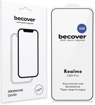 Защитное стекло BeCover 10D для смартфона Realme C85 Pro Black (BC_715705)