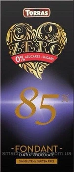 Шоколад чорний без цукру какао Torras 85% 100 г