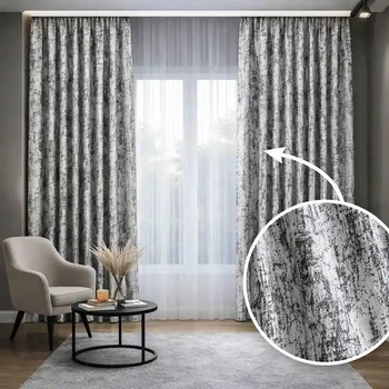 Комплект штор жаккард 150×270 см (2 шт) мрамор