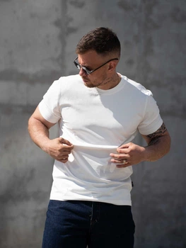 Чоловічі футболки з бавовни Teamv Basic Біла XXL