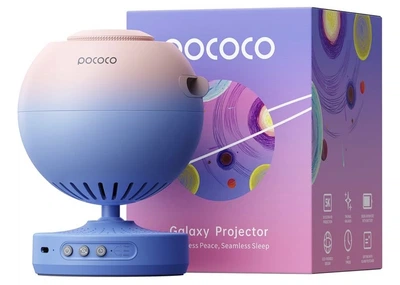 POCOCO Галактичний проєктор зоряного неба, нічник, домашній планетарій (рожевий), 2 диски