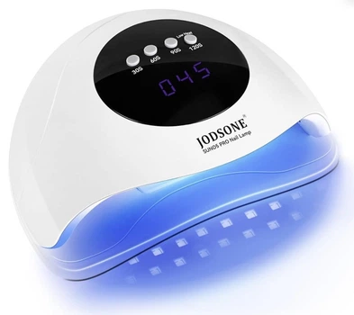 УФ-лампа для ногтей JODSONE - профессиональная UV/LED лампа с датчиком движения и 4 таймерами, белая