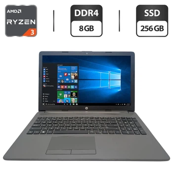 Ноутбук HP 255 G7 / 15.6" (1920x1080) TN / AMD Ryzen 3 3200U (2 (4) ядра по 2.6 - 3.5 GHz) / 8 GB DDR4 / 256 GB SSD / AMD Radeon Vega 3 Graphics / WebCam / DVD-ROM б/у