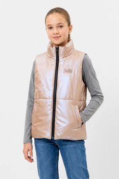 Жилетка подросток для девочки бежевого цвета Fashion рост 164 (214190)
