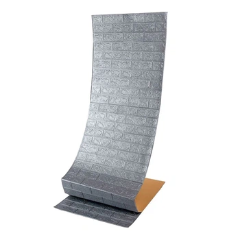 Самоклеющаяся 3D панель Sticker Wall R017-2-20 стеновая в рулоне 700×19600×2 мм серебро SW-00002278