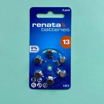 Батарейки для слухових апаратів Renata ZA 13 (PR48) - упаковка 6 шт.