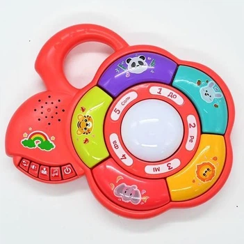 Музична квітка 34771 "WToys", УКРАЇНСЬКОЮ МОВОЮ, казки, вірші, пісні, мелодії, підсвічування, ноти, літери, в коробці