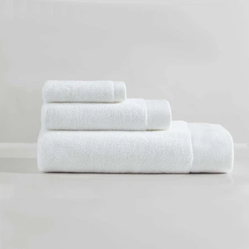 Calvin Klein махровые полотенца из плотного однотонного 100% хлопка с кантом (3 штуки – комплект для одного) – білий