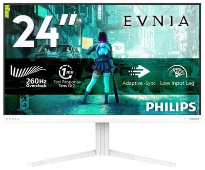 PHILIPS Монітор ігровий ips 23,8",1920*1080,260 Гц,білого кольору 24m2n3201pl/00