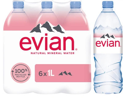 Упаковка минеральной негазированной воды Evian 1 л х 6 бутылок (3068320017846)