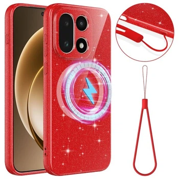 Защитный чехол Deexe Glitter Case with MagSafe для OnePlus 15 - Red