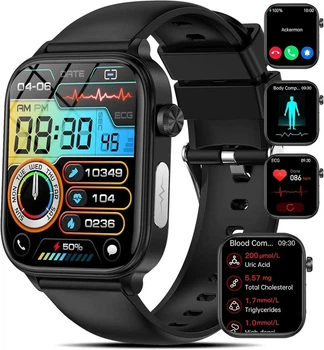 Смарт-часы MARSYU ET570 с ЭКГ Bluetooth звонки черный