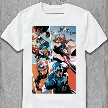Чоловіча футболка LOYS Captain America Avengers, Marvel characters art LO02091 goodreclama Білий L