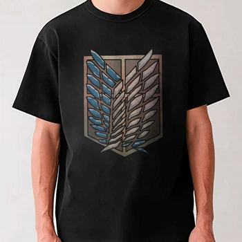 Футболка LOYS Attack on Titan Атака титанів принт з крилами LO03697 goodreclama Чорний XL