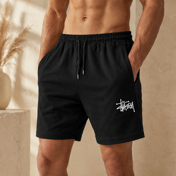 Шорти унісекс Stussy Стуссі спортивні повсякденні чорні XS