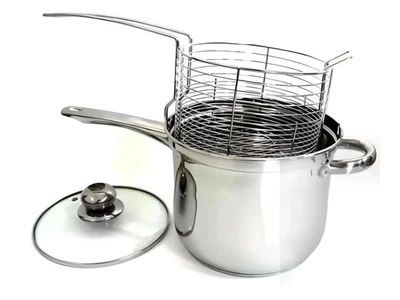 Кастрюля с корзиной для фритюра Bohmann BH-1667 FR 18х15 см 4.3 л серебристая