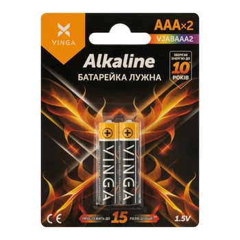 Батарейка Vinga AAA LR03 Alkaline 2шт (VJABAAA2)