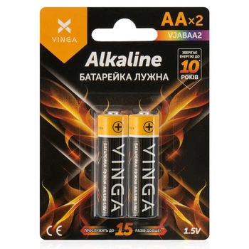 Батарейка Vinga AA LR06 Alkaline 2шт (VJABAA2)