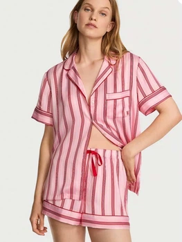 Піжама (сорочка + шорти) жіноча Victoria's Secret 27161417 XS Рожева (444469715362)