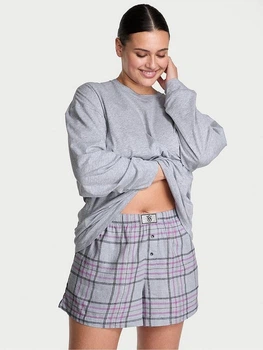 Пижама (лонгслив + шорты) женская хлопковая Victoria's Secret 27112235 M Серая (2575897885733)