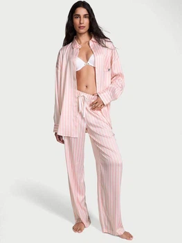 Піжама (сорочка + штани) жіноча великих розмірів Victoria's Secret 27162359 XL Рожева (2827778949781)