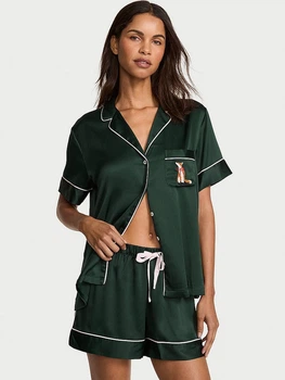 Пижама (рубашка + шорты) женская Victoria's Secret 27160999 S Зеленая (875992785151)