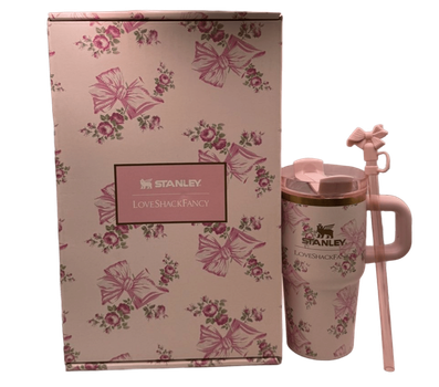 Термос термокружка Stanley Quencher H2.0 Tumbler из нержавеющей стали 0,59 л LoveShackFancy Pink Bow KT6007864