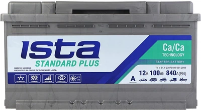 Автомобильный аккумулятор ISTA Standard Plus 100Ah 840A R+ (6004504219)