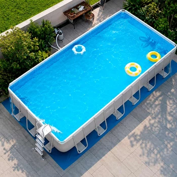 Каркасный бассейн прямоугольной формы Intex 26788 Prism Frame Pool 400x200x100 см, 6836 л, с фильтром и насосом сборный бассейн для дома, дачи и отдыха