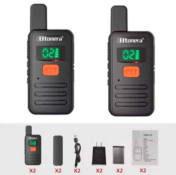 Мини-рация Комплект 2шт Btonera T1 Mini PMR 446 для кемпинга и отдыха Профессиональное средство связи в ресторанах, кафе, отелях 1050 мАч
