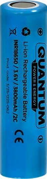 Аккумулятор литий-ионный Quantum INR18650FT, 3800mAh, 2С, 1 шт/уп plastic case (QM-INR18650FT-3800-PB1)