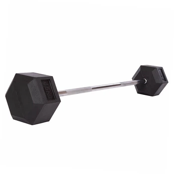 Штанга фиксированная прямая обрезиненная FDSO Rubber Hexagon Barbell TA-6230 45 кг Черный (58508088)
