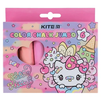 Мел цветной Jumbo, 6 цв. HK Kite HK24-073
