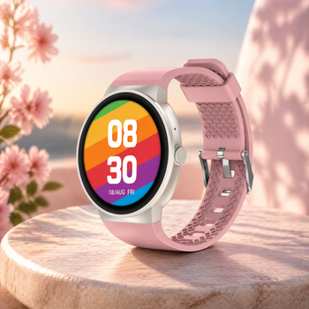 Умные смарт часы Smart Watch 4you BENEFIT Plus круглый экран 1.38" с функцией звонков просмотр уведомлений Pink Sand
