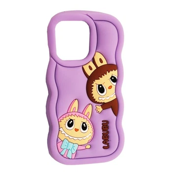 Чохол для iPhone 13 / 14 / 15 LABUBU Фіолетовий