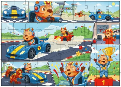 Игра-головоломка Пазл 32*33см Капибара и большая гонка 60эл. LP60-007