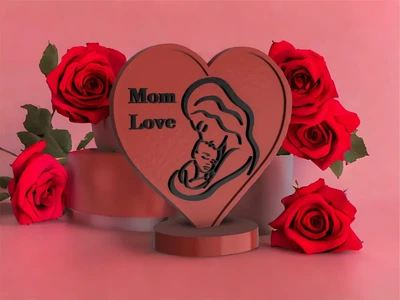 Подарункова статуетка для матері у формі серця з написом Mom Love. Aivory