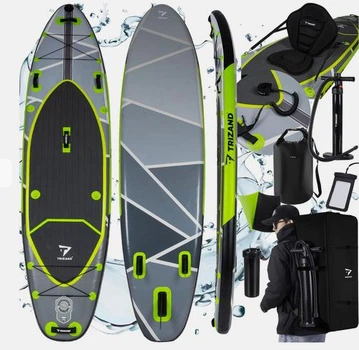 SUP-доска TRIZAND 335 см - комплект для сапсерфинга с веслом, сиденьем и аксессуарами 25260