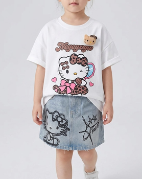 Літній дитячий костюм: футболка, спідниця Hello Kitty для дівчаток, 150 розмір 60584231