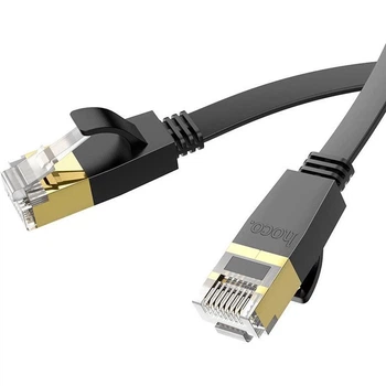 Патч-корд Hoco US07 General Pure Copper Flat Network Cable 5m Black