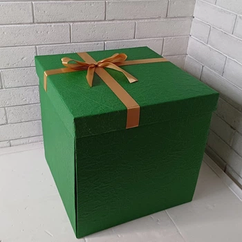 Большая подарочная раскладная коробка сюрприз 25x25х25см Party Box, Пивной бокс для напитков и закусок зеленая