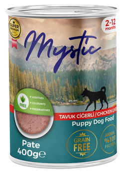 Вологий корм Mystic паштет з куркою та лівером для ЦУЦЕНЯТ конс 400г..