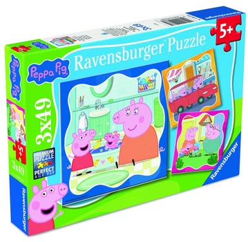 Пазли Ravensburger Свинка Пеппа – Перші сімейні моменти! 147 елементів (3x49) (12004288) (4005555042884)
