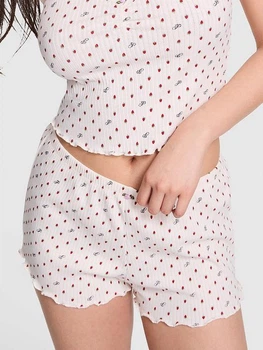 Пижамные шорты женские хлопковые Victoria's Secret 27077319 L Молочные (987432547925)