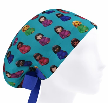 Медицинская шапочка женская HeadwearUniverse универсальная принт Беременная на голубом