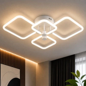 Пристальная LED люстра VALESO G 2589/2+2 WT 72W,3000K-6500K, Пульт: 2.4G с затемнением