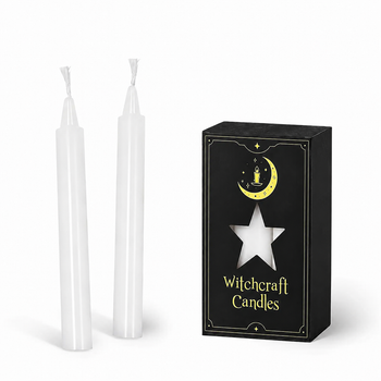 Білі свічки Witchcraft Candles для декору, медитації та ритуалів 10 см — набір декоративних свічок для дому, весілля та релаксу