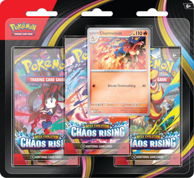 Zestaw kart Pokemon TCG: Mega Evolution - Chaos Rising - 3-Pack Blister Bundle 12 szt (196214140325)