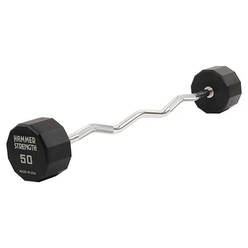 Штанга неразборная с фиксированным весом изогнутая PEV HAMMER STRENGHT TA-9978-50 50кг Серый
